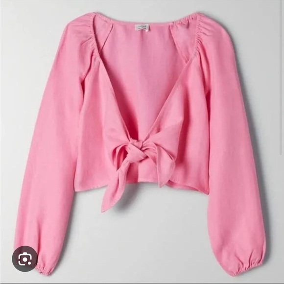 Wilfred Tops - Aritzia Wilfred Venus Tie-Front Top